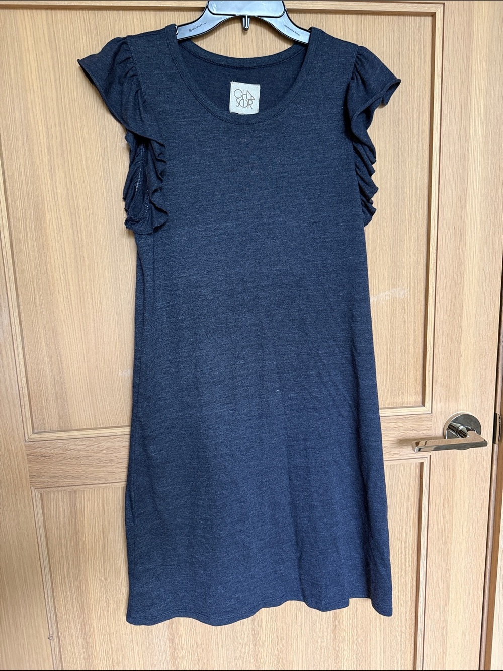 Chaser Navy Ruffle Sleeve Mini Dress